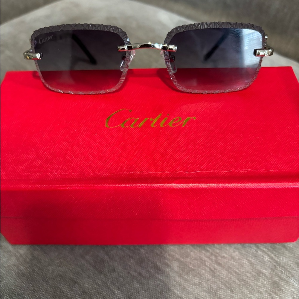 Cartier Sunglasses with Red and Silver Details